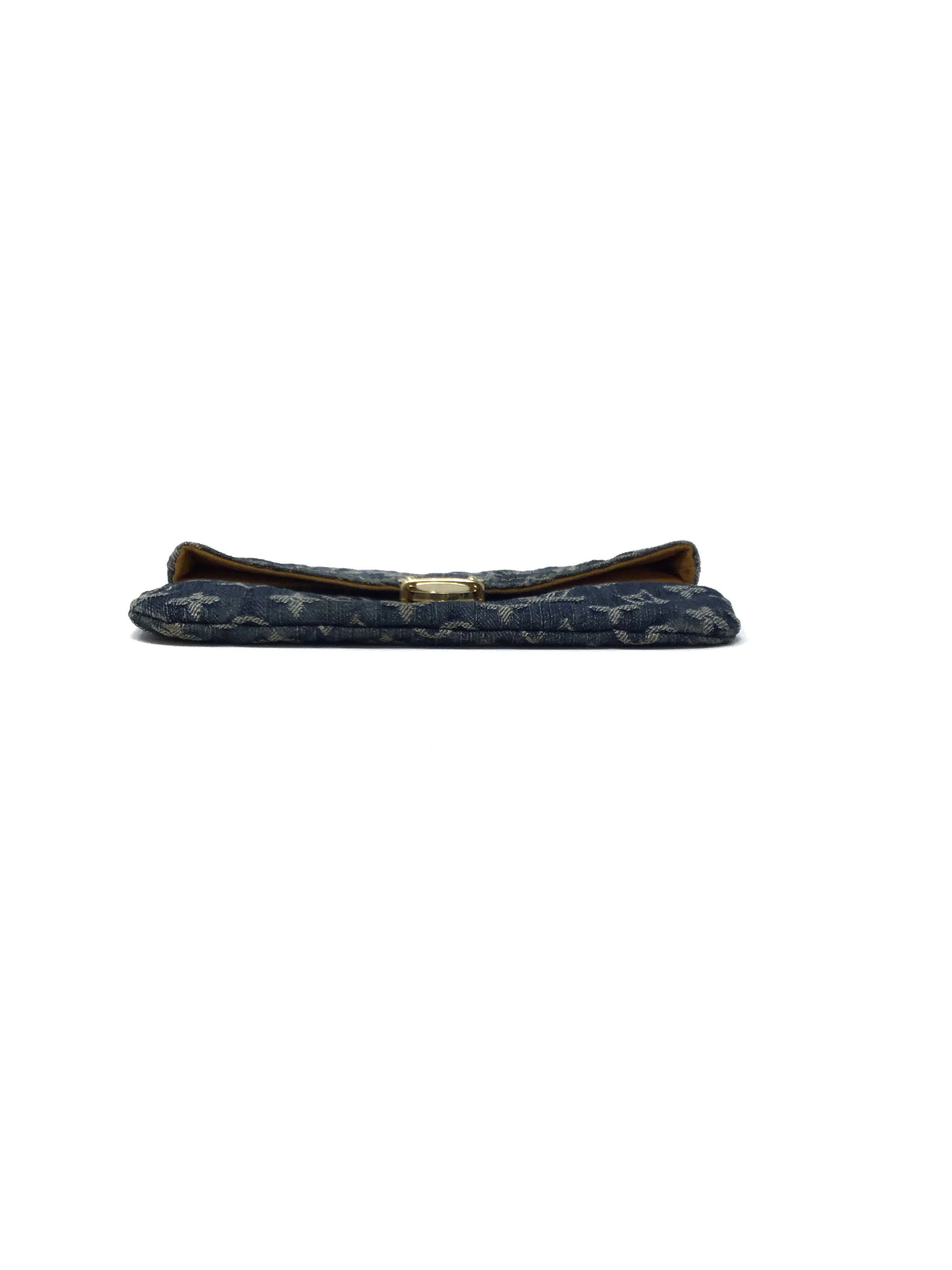Louis Vuitton Blue '07 Monogram Denim Pochette Plat Clutch