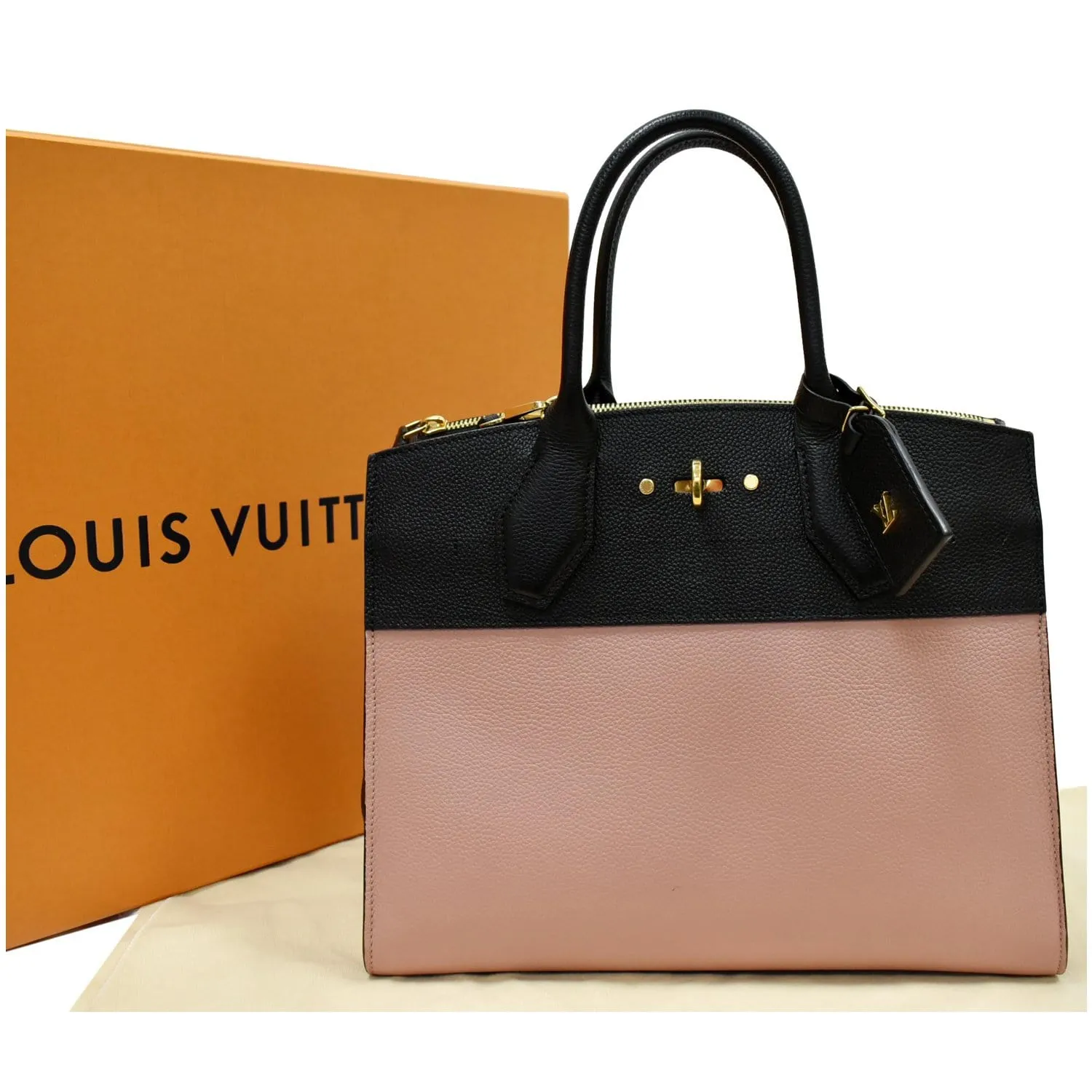LOUIS VUITTON City Steamer MM Leather Shoulder Bag Magnolia