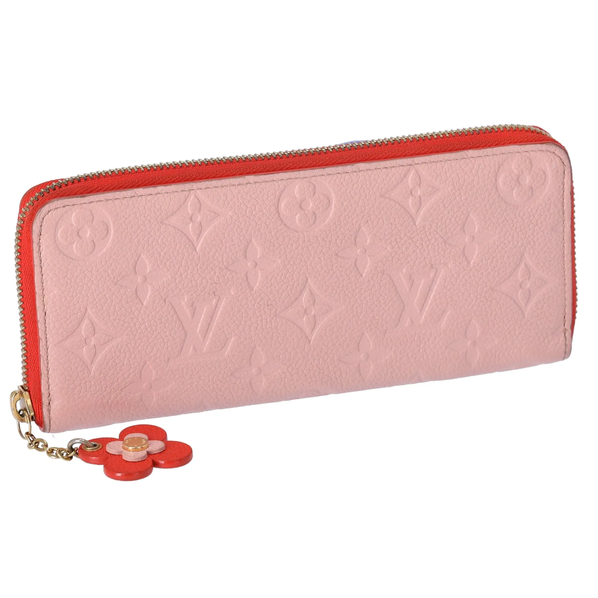 Louis Vuitton Clemence Monogram Empreinte Long Wallet M64161 Rose Poudre Flower