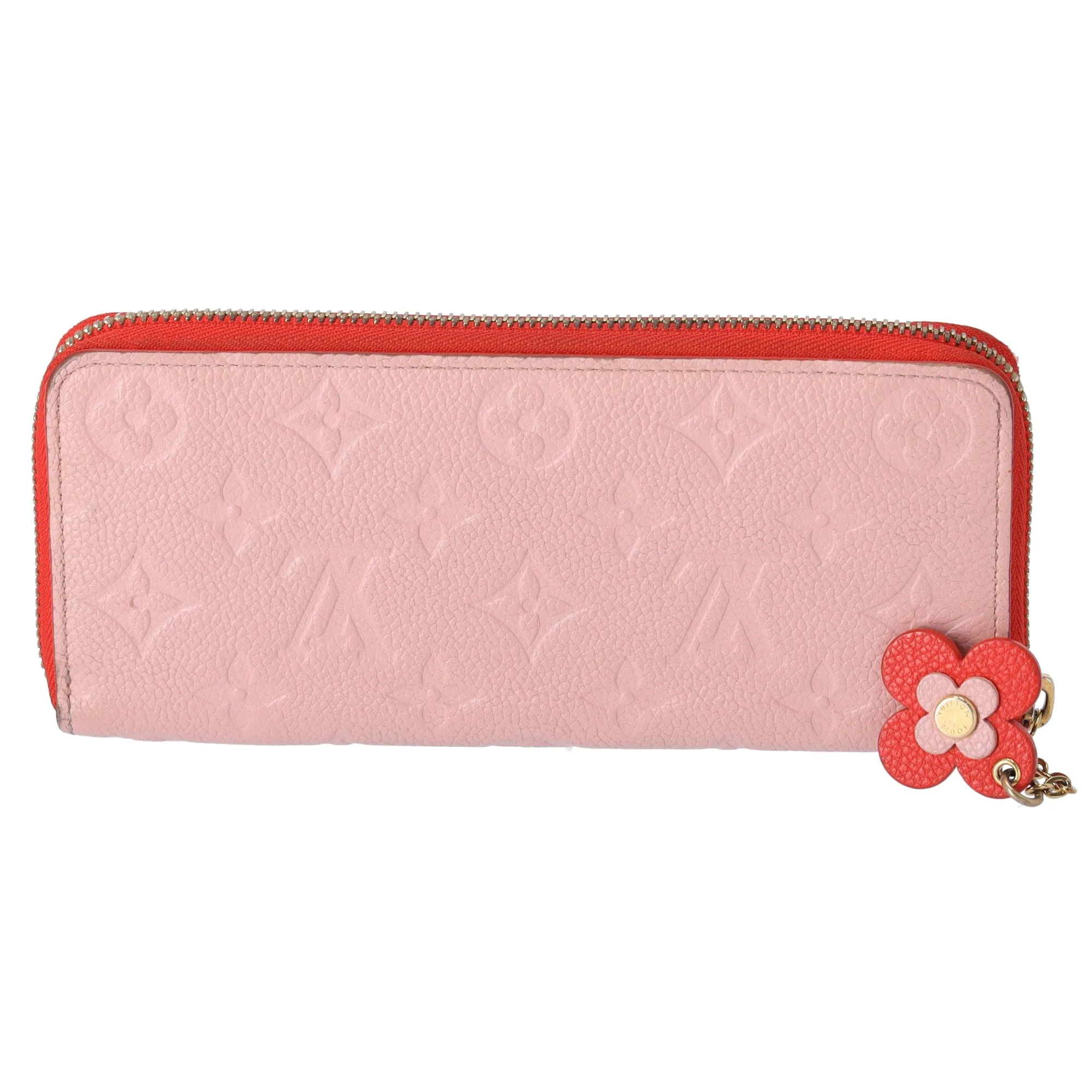 Louis Vuitton Clemence Monogram Empreinte Long Wallet M64161 Rose Poudre Flower