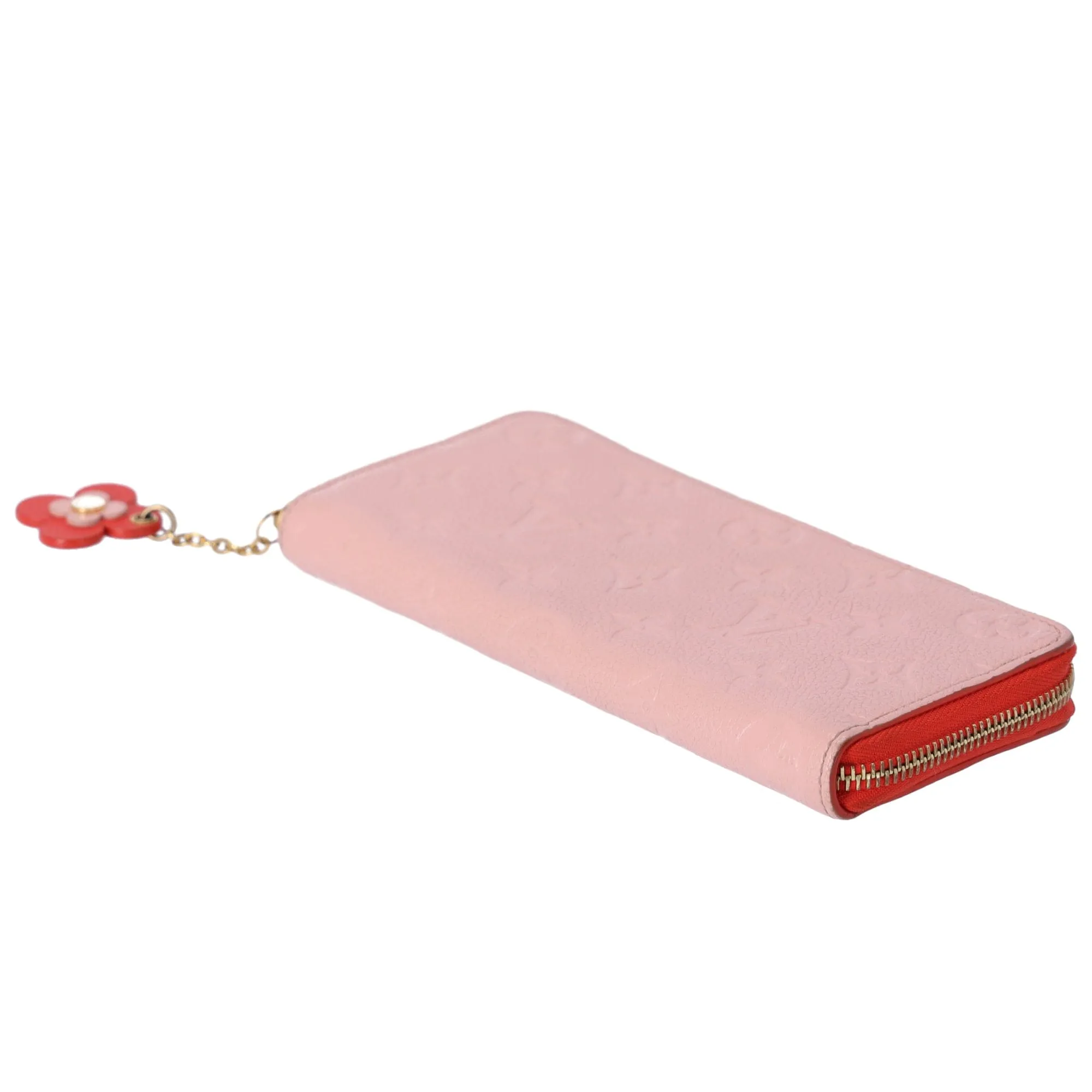 Louis Vuitton Clemence Monogram Empreinte Long Wallet M64161 Rose Poudre Flower