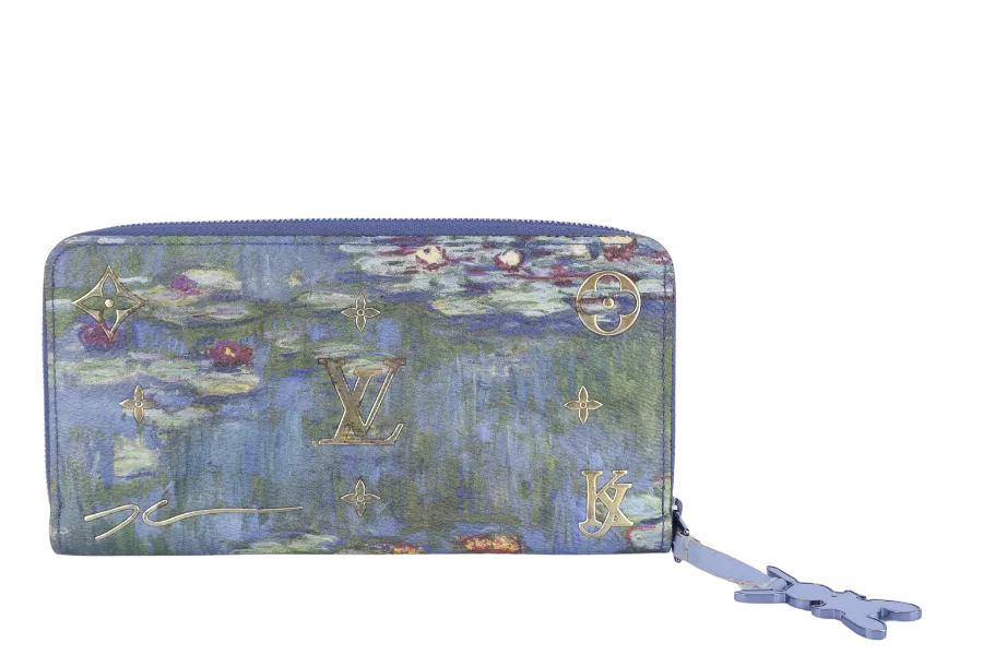 LOUIS VUITTON COLLECTION MONET LONG WALLET WITH DUST COVER AND BOX