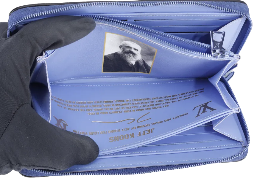 LOUIS VUITTON COLLECTION MONET LONG WALLET WITH DUST COVER AND BOX