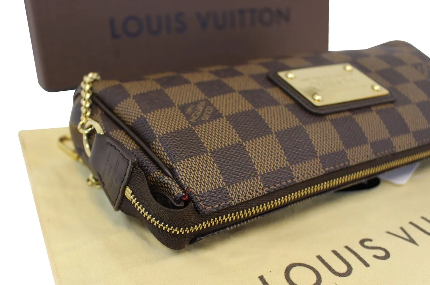 LOUIS VUITTON Damier Ebene Eva Clutch Crossbody