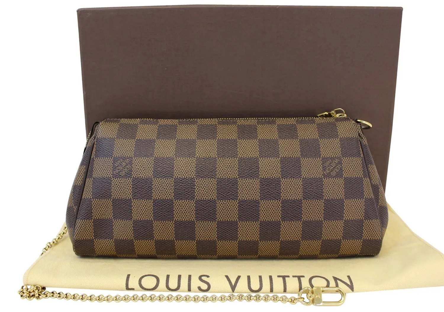 LOUIS VUITTON Damier Ebene Eva Clutch Crossbody
