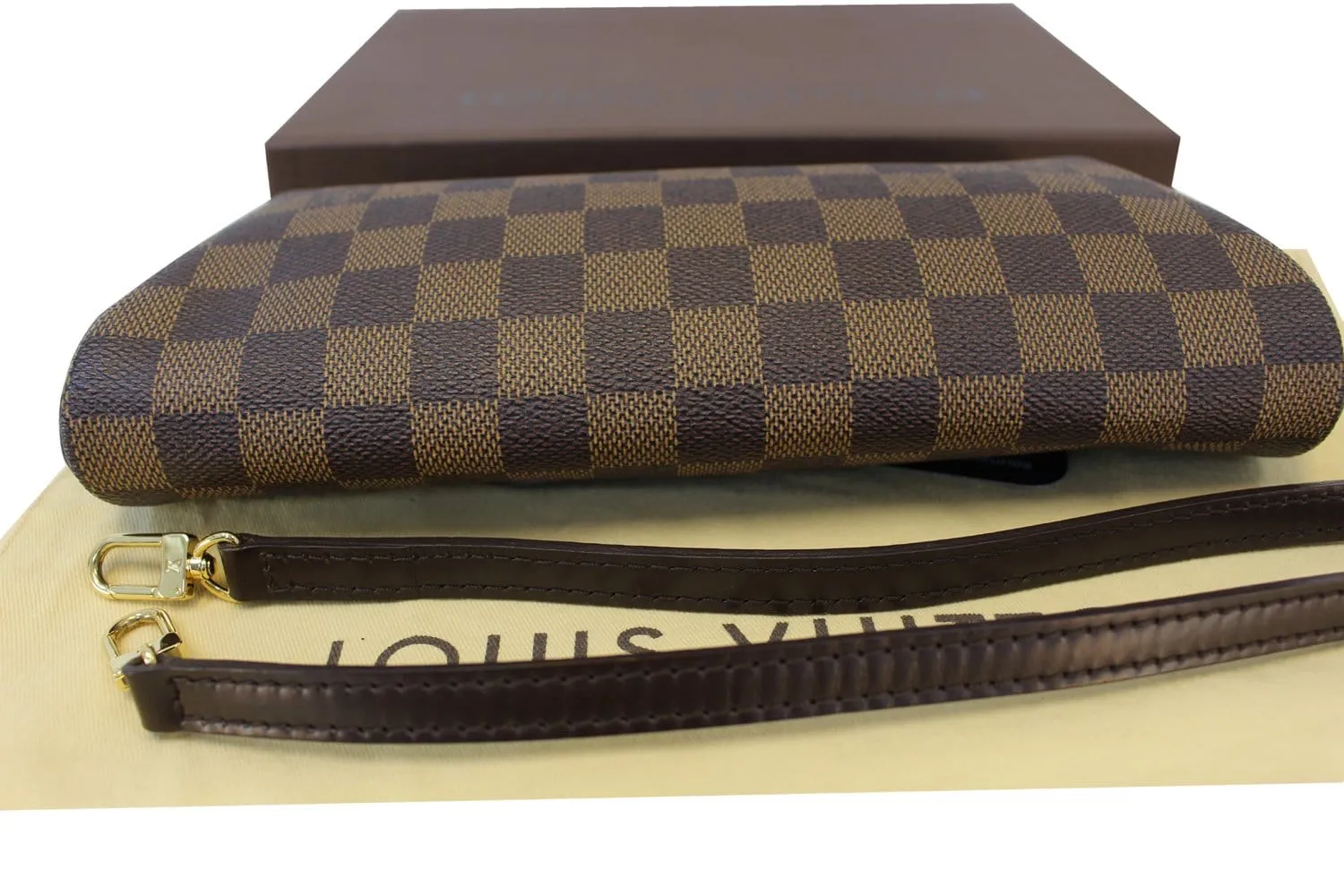 LOUIS VUITTON Damier Ebene Eva Clutch Crossbody