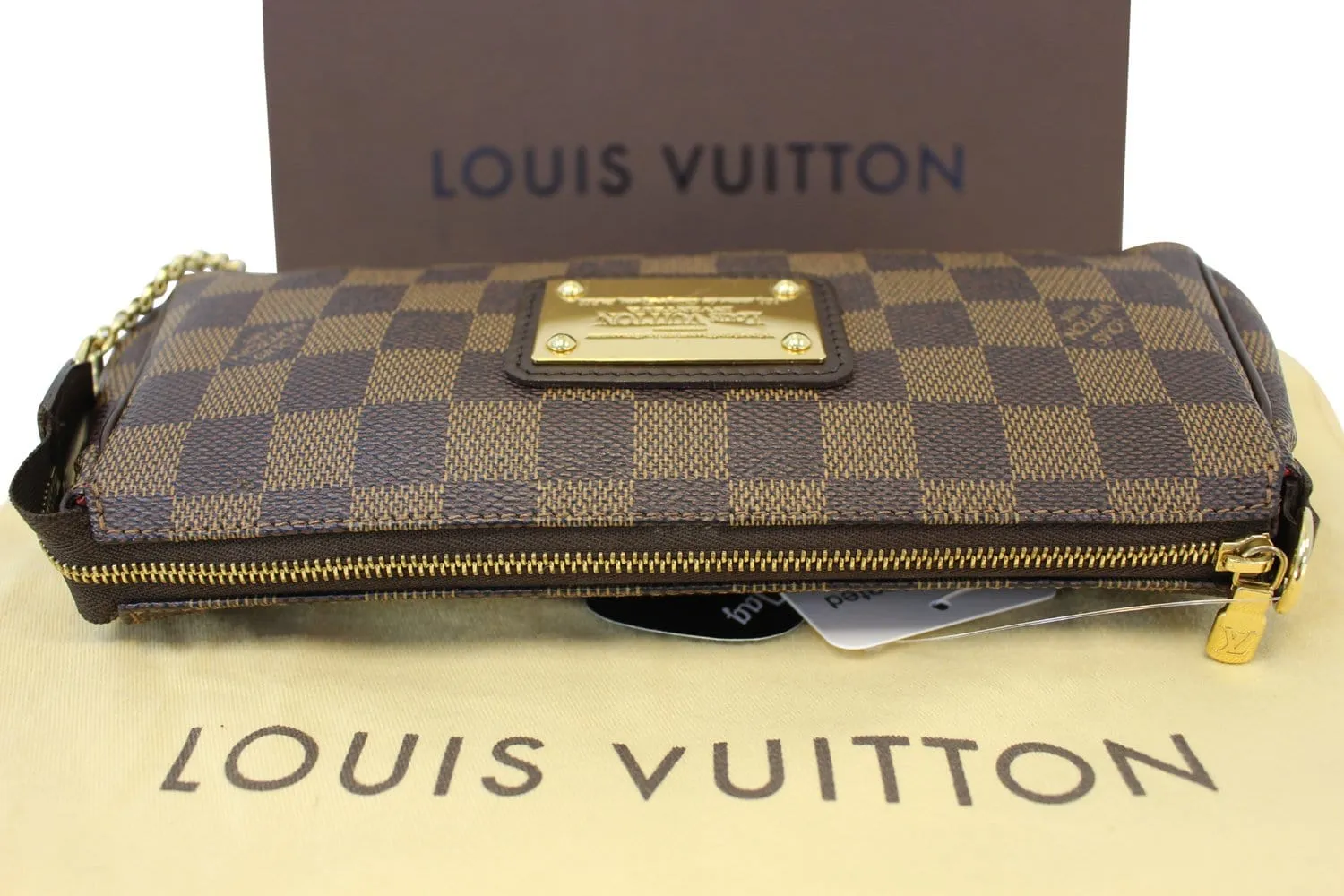 LOUIS VUITTON Damier Ebene Eva Clutch Crossbody
