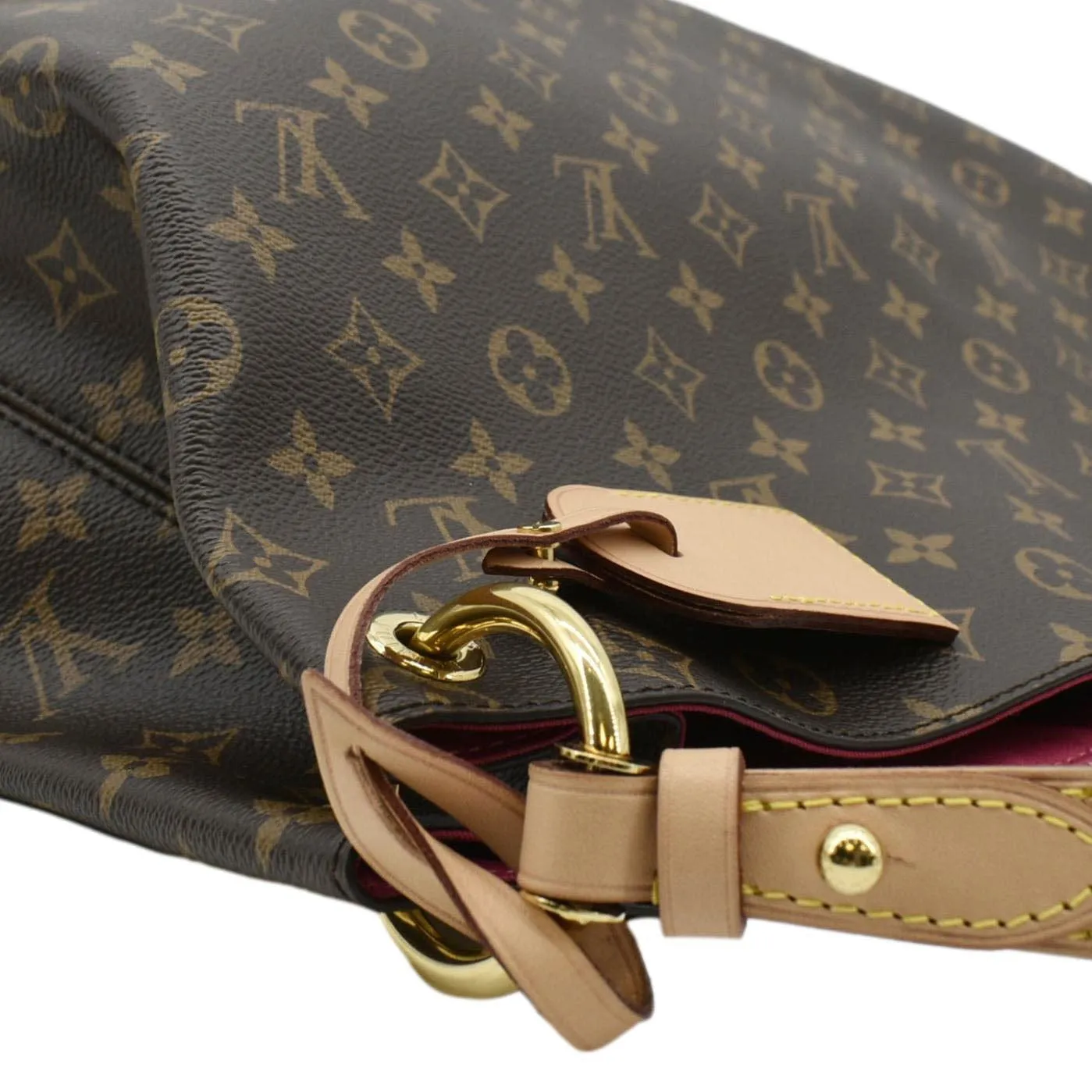 LOUIS VUITTON Graceful MM Monogram Canvas Hobo Shoulder Bag Brown