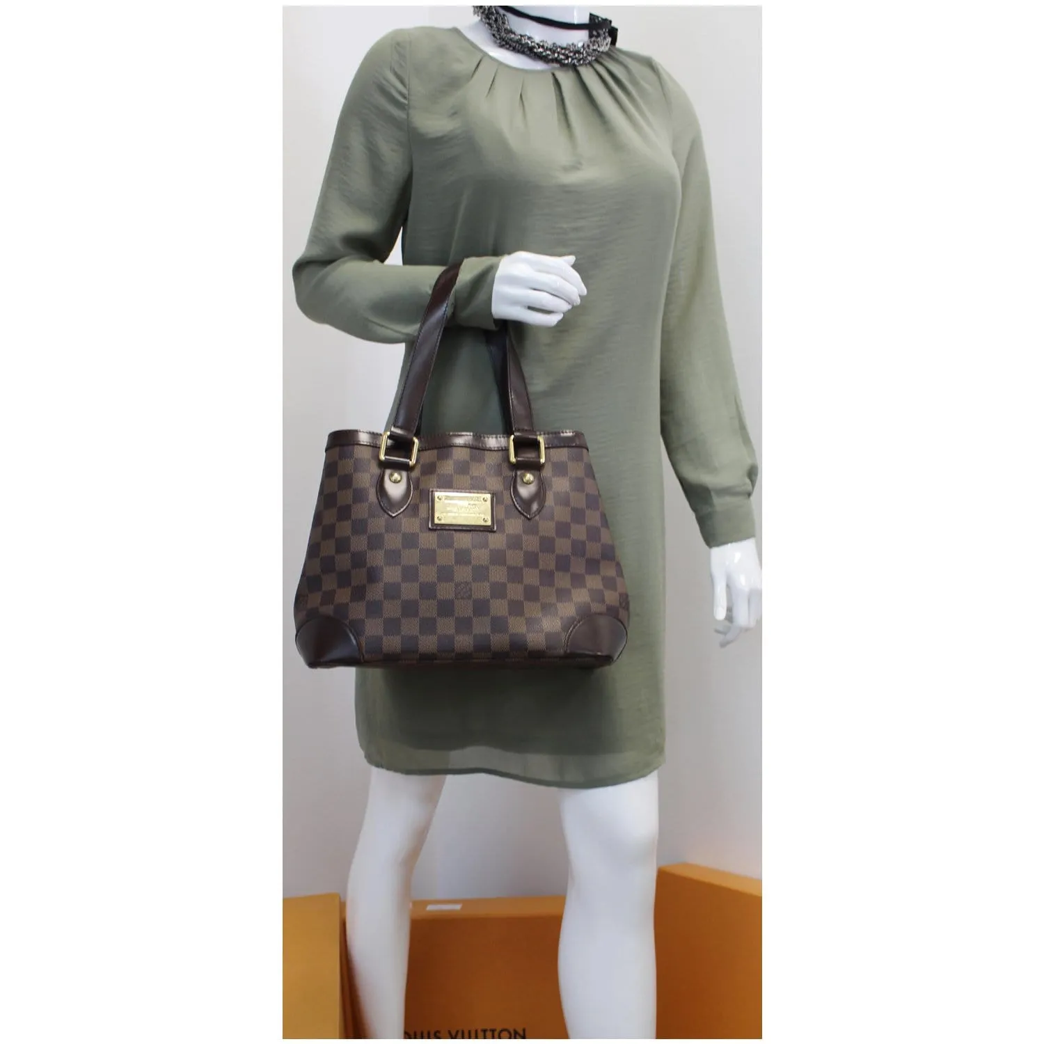 LOUIS VUITTON Hampstead PM Damier Ebene Shoulder Bag Brown