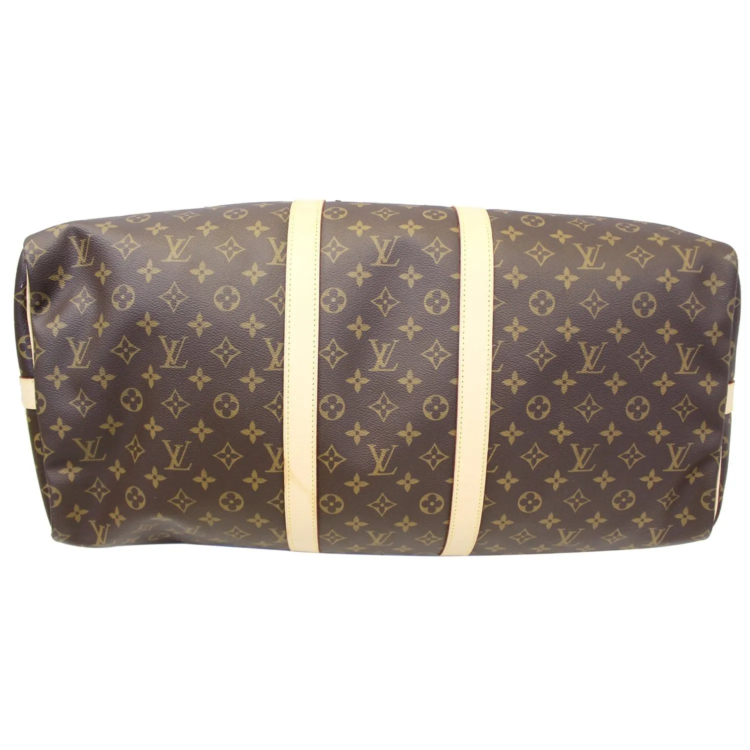 LOUIS VUITTON Keepall 55 Bandouliere Monogram Canvas Travel Bag Brown