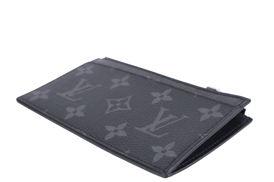 LOUIS VUITTON M30271 COIN CARD HOLDER BLACK TAIGARAMA WITH DUST COVER AND BOX