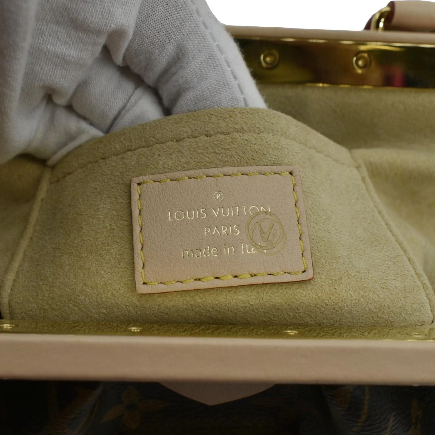 LOUIS VUITTON Monogram Canvas Clutch Shoulder Bag Brown