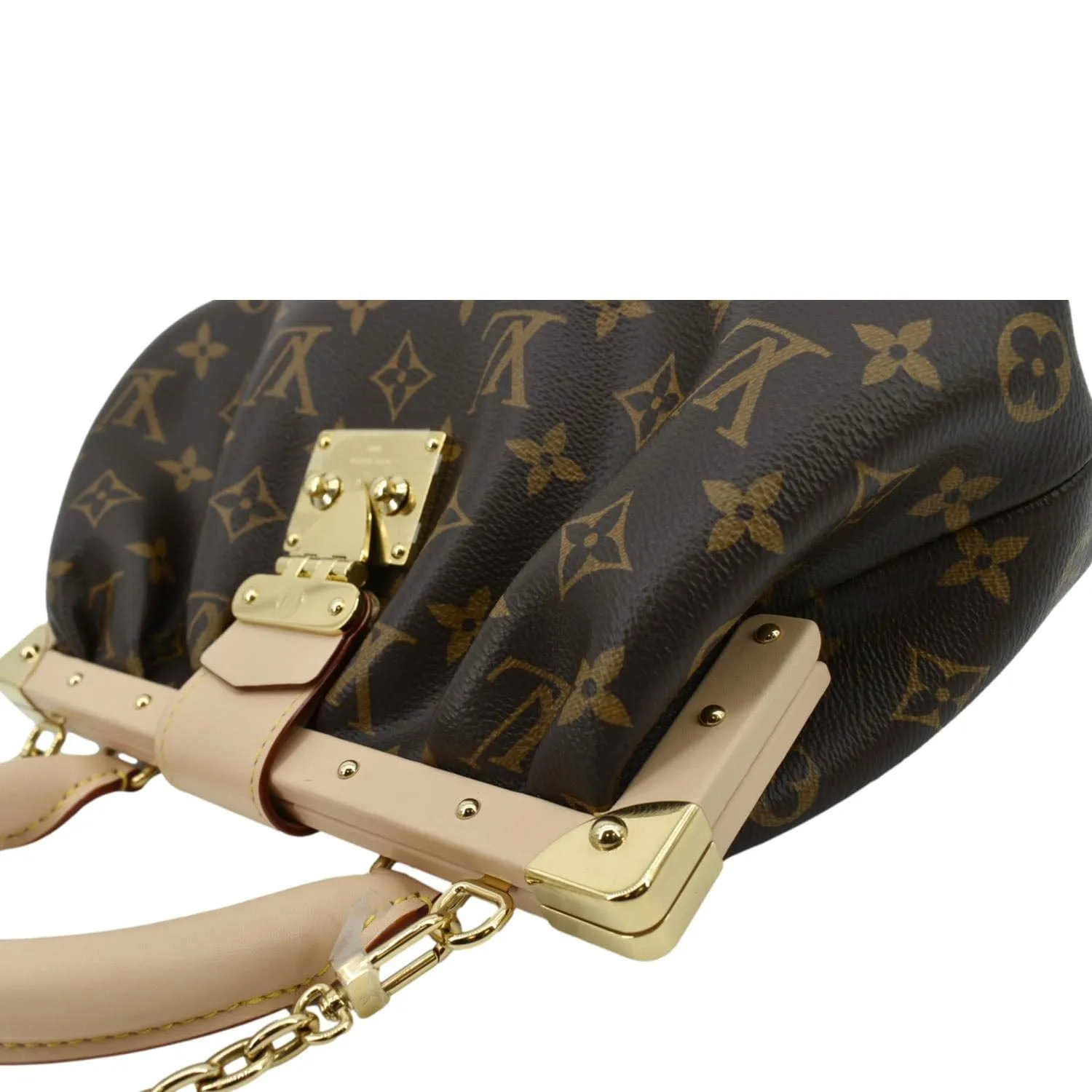 LOUIS VUITTON Monogram Canvas Clutch Shoulder Bag Brown