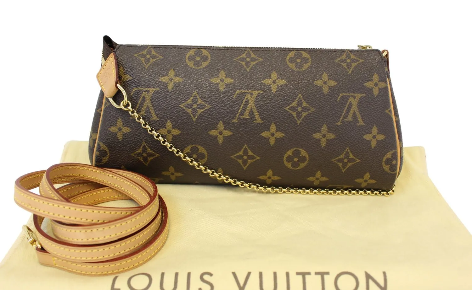 LOUIS VUITTON Monogram Canvas Eva Clutch Bag