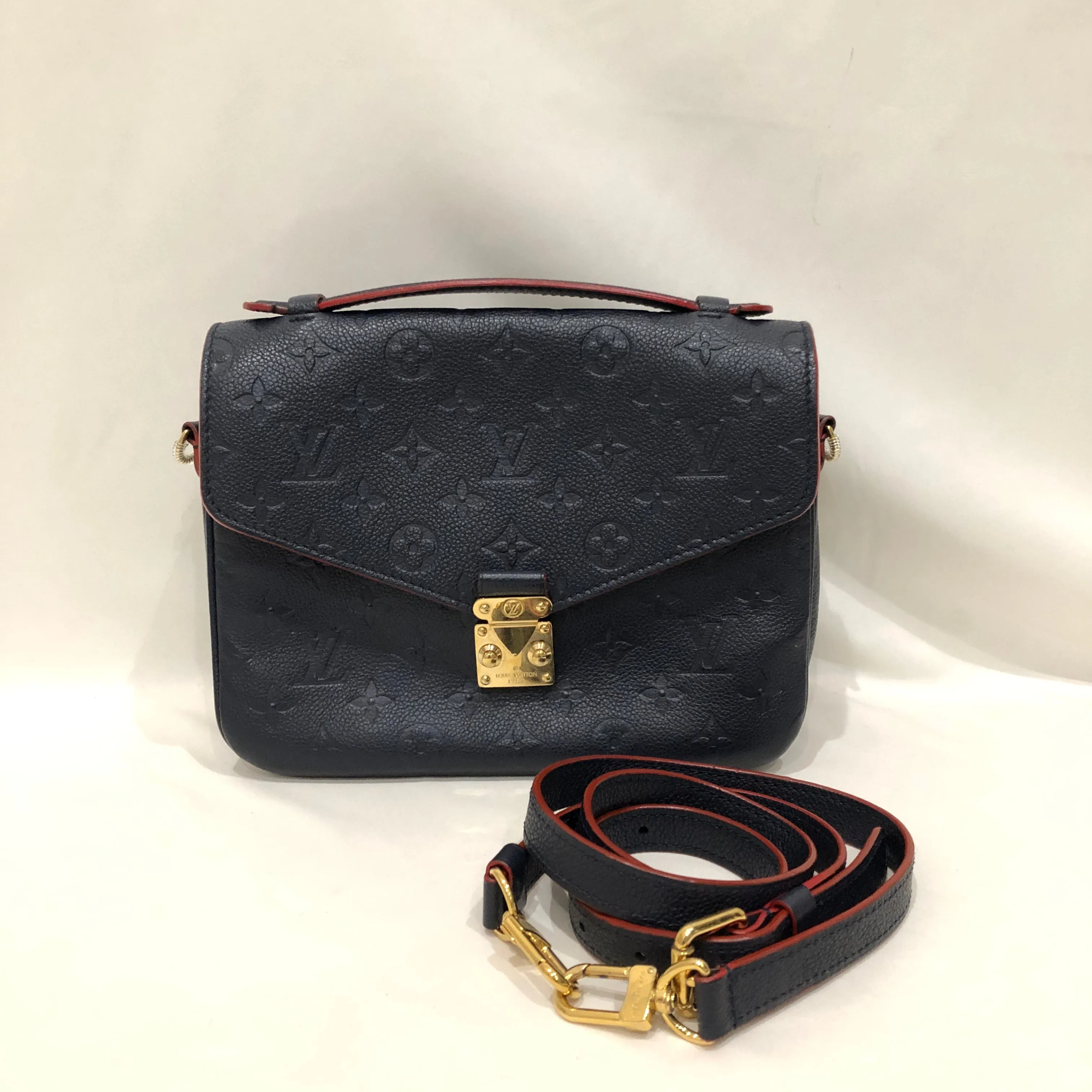 Louis Vuitton Navy Red Metis Pochette Crossbody Bag Sku# 83256