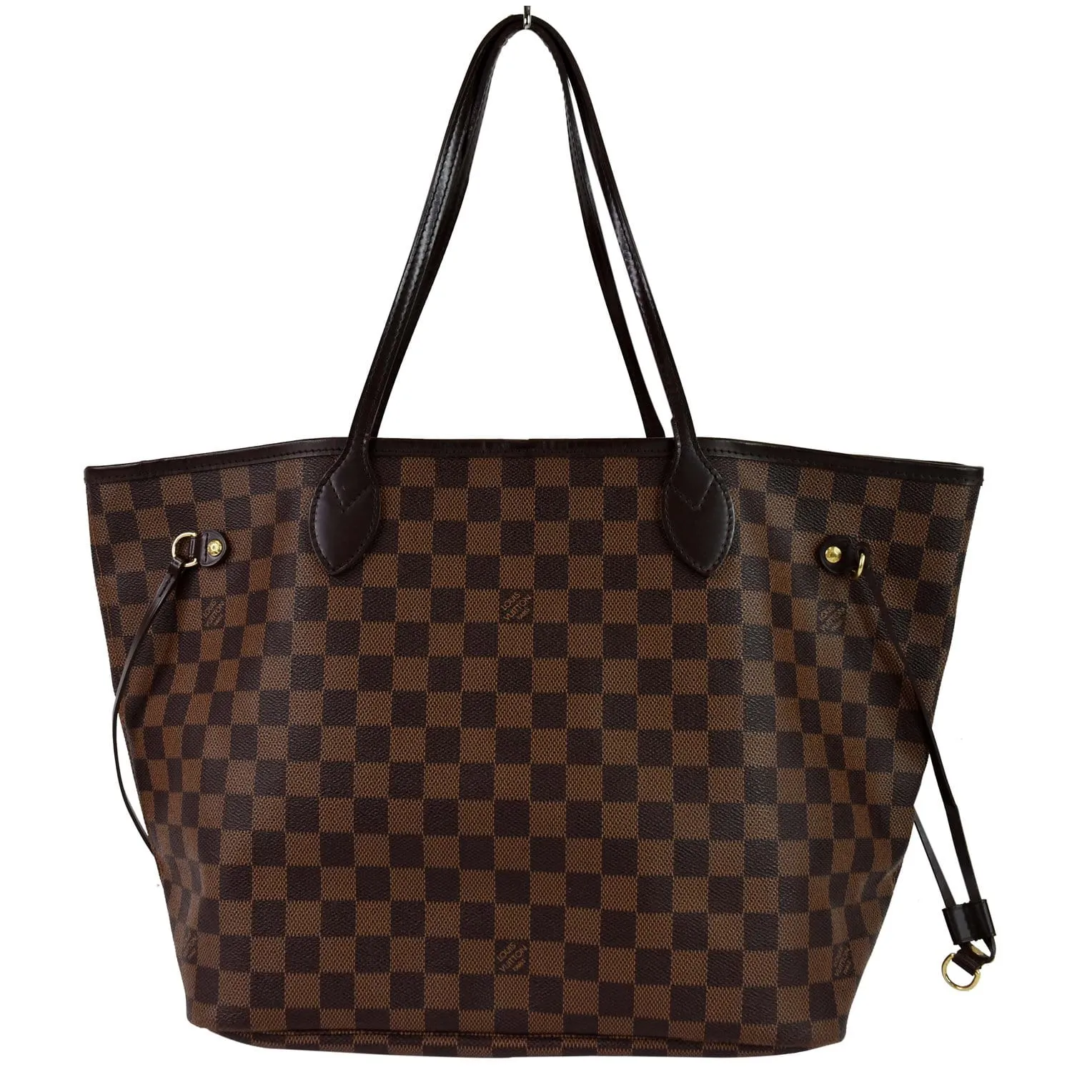 LOUIS VUITTON Neverfull MM Damier Ebene Tote Shoulder Bag Brown