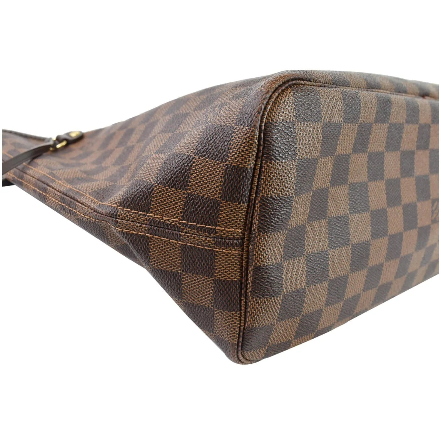 LOUIS VUITTON Neverfull MM Damier Ebene Tote Shoulder Bag Brown