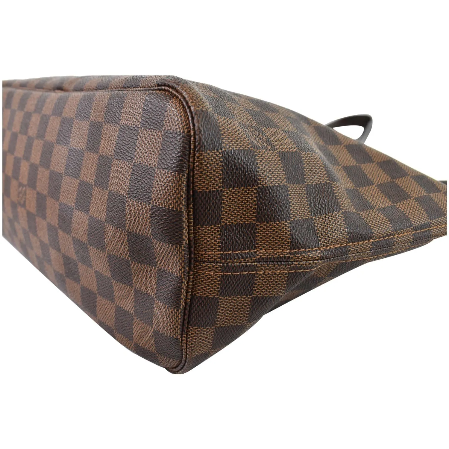 LOUIS VUITTON Neverfull MM Damier Ebene Tote Shoulder Bag Brown