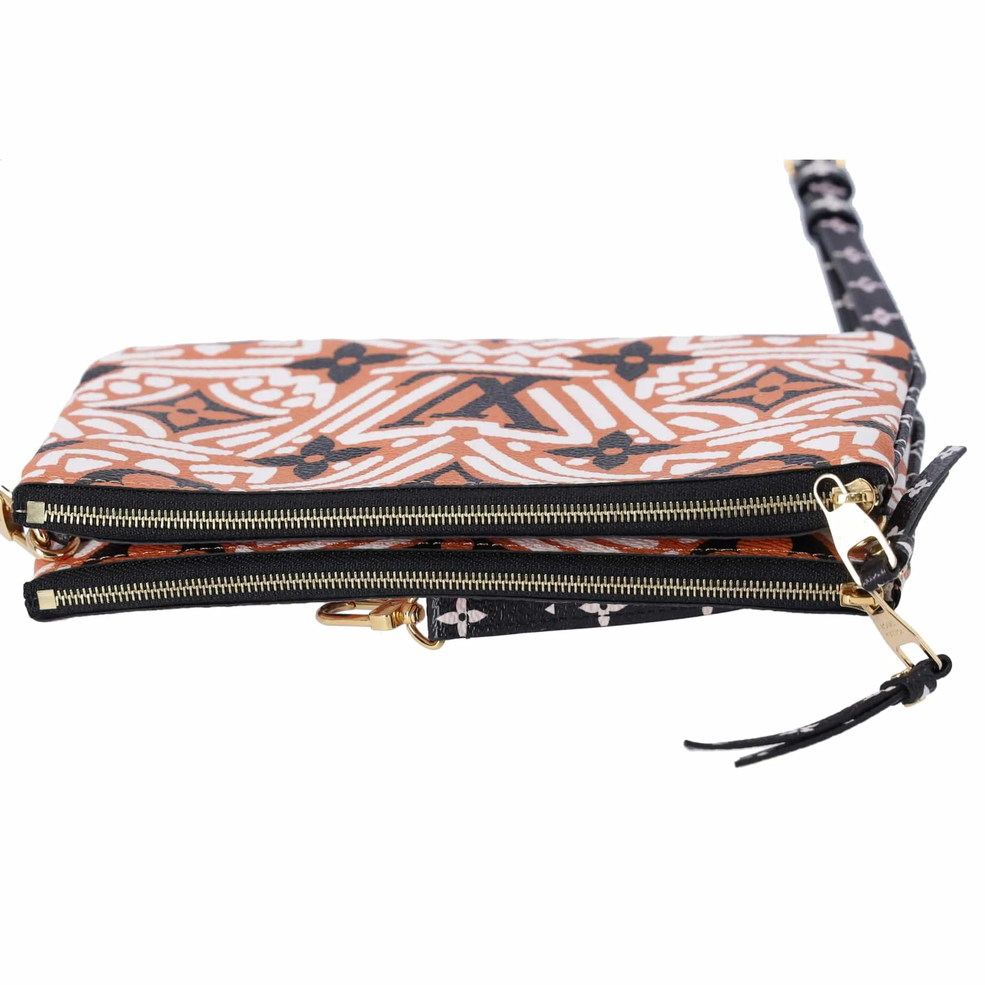 Louis Vuitton Pochette Double Zip LV Crafty Giant Monogram Crossbody Orange