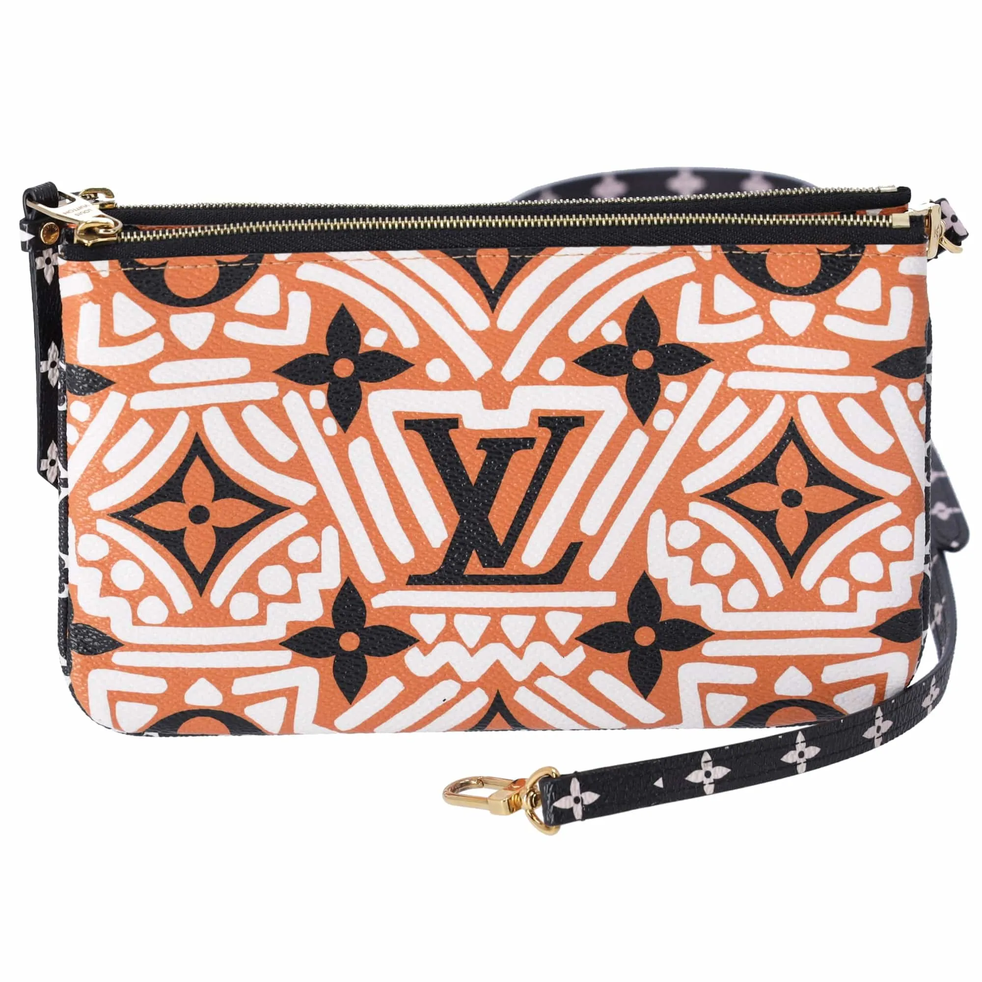 Louis Vuitton Pochette Double Zip LV Crafty Giant Monogram Crossbody Orange