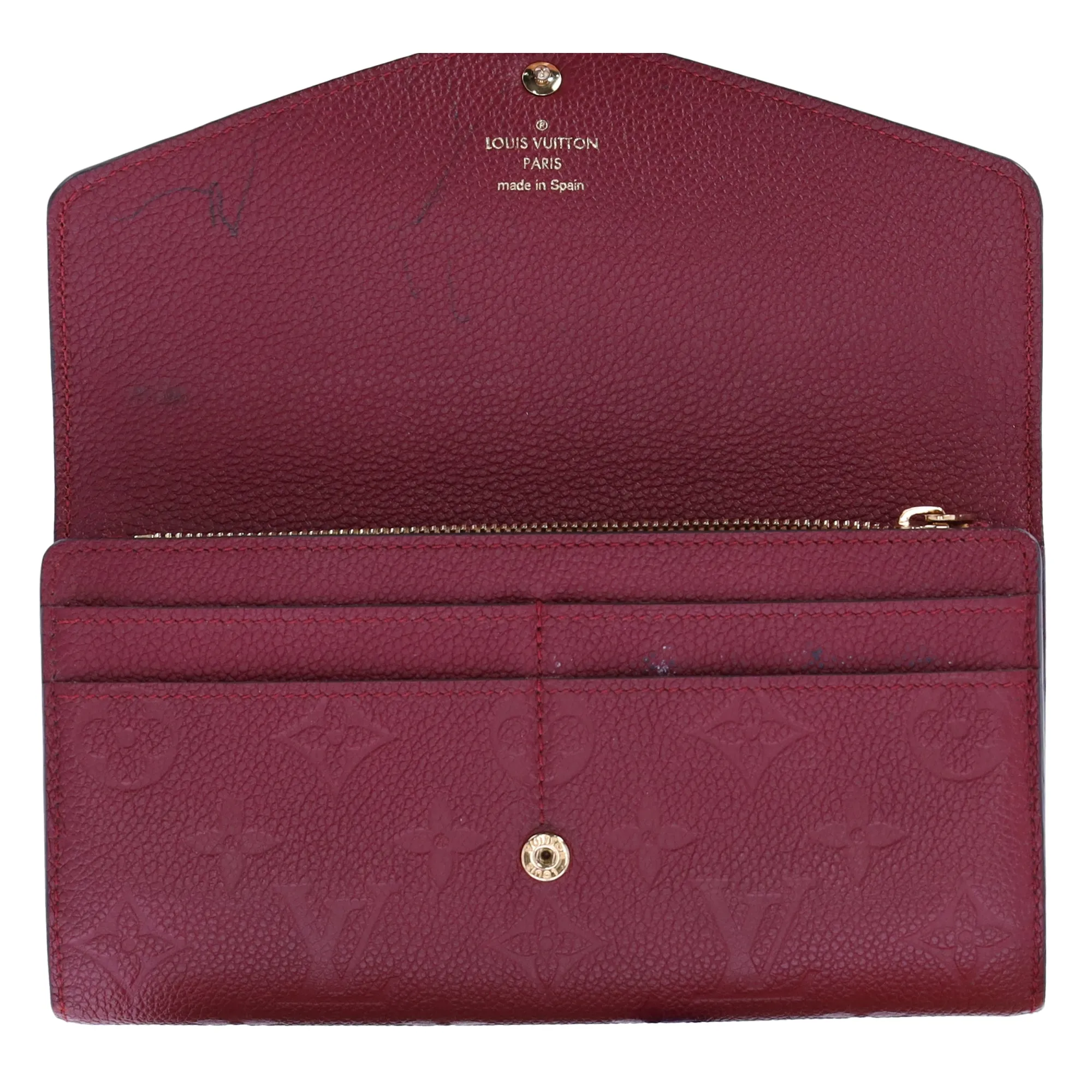 Louis Vuitton Portefeuille Sarah Monogram Empreinte Long Wallet M62213 Raisin