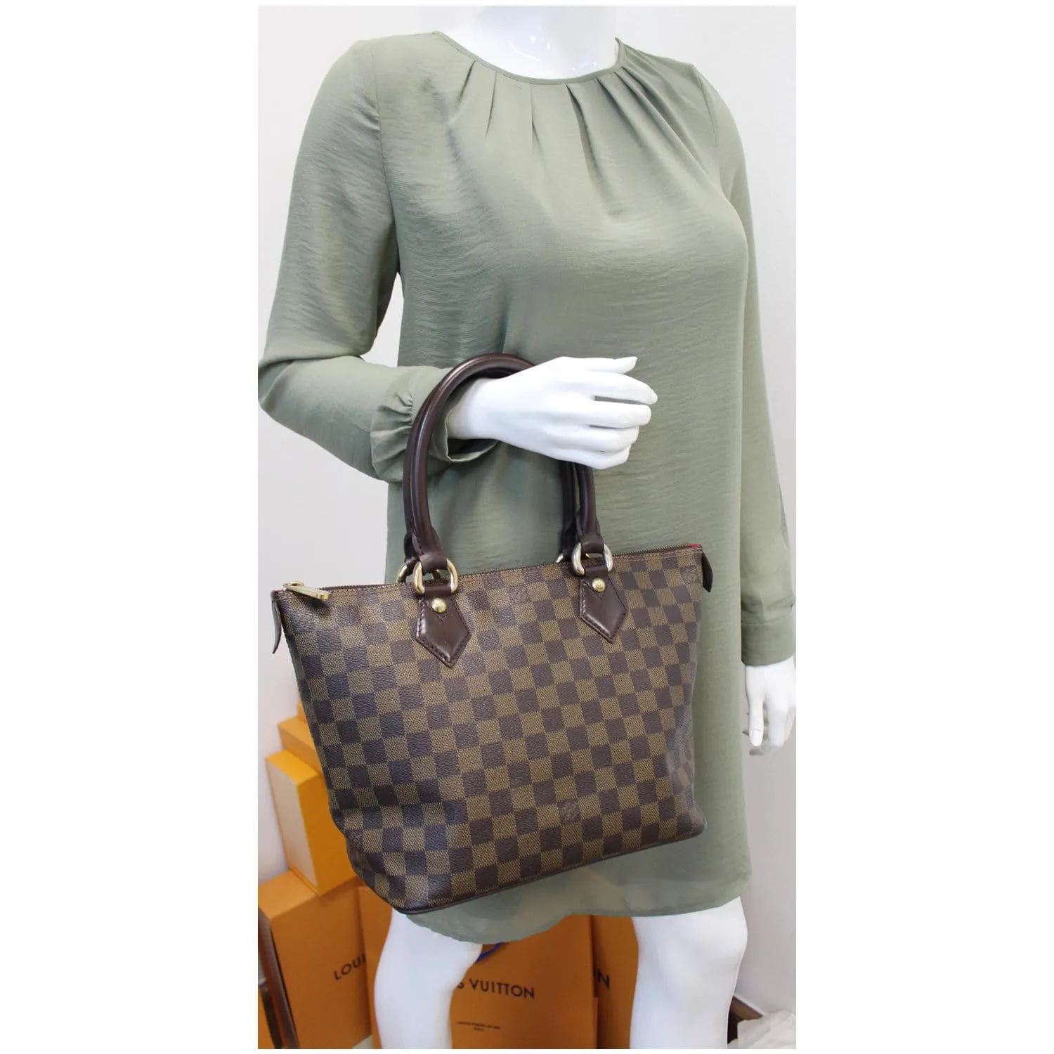 LOUIS VUITTON Saleya PM Damier Ebene Tote Shoulder Bag Brown - 15% OFF