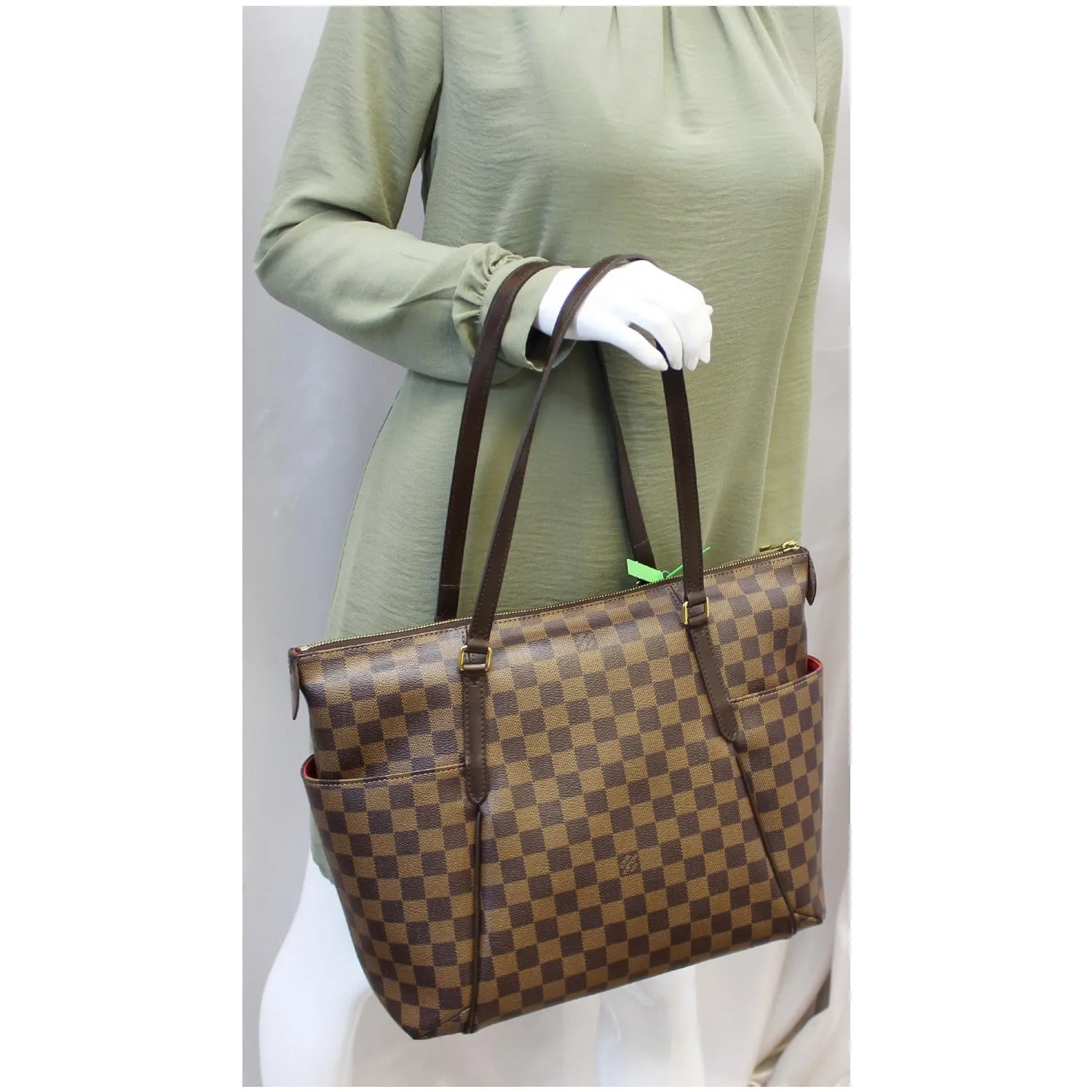 Louis Vuitton Totally MM Damier Ebene Shoulder Bag Brown