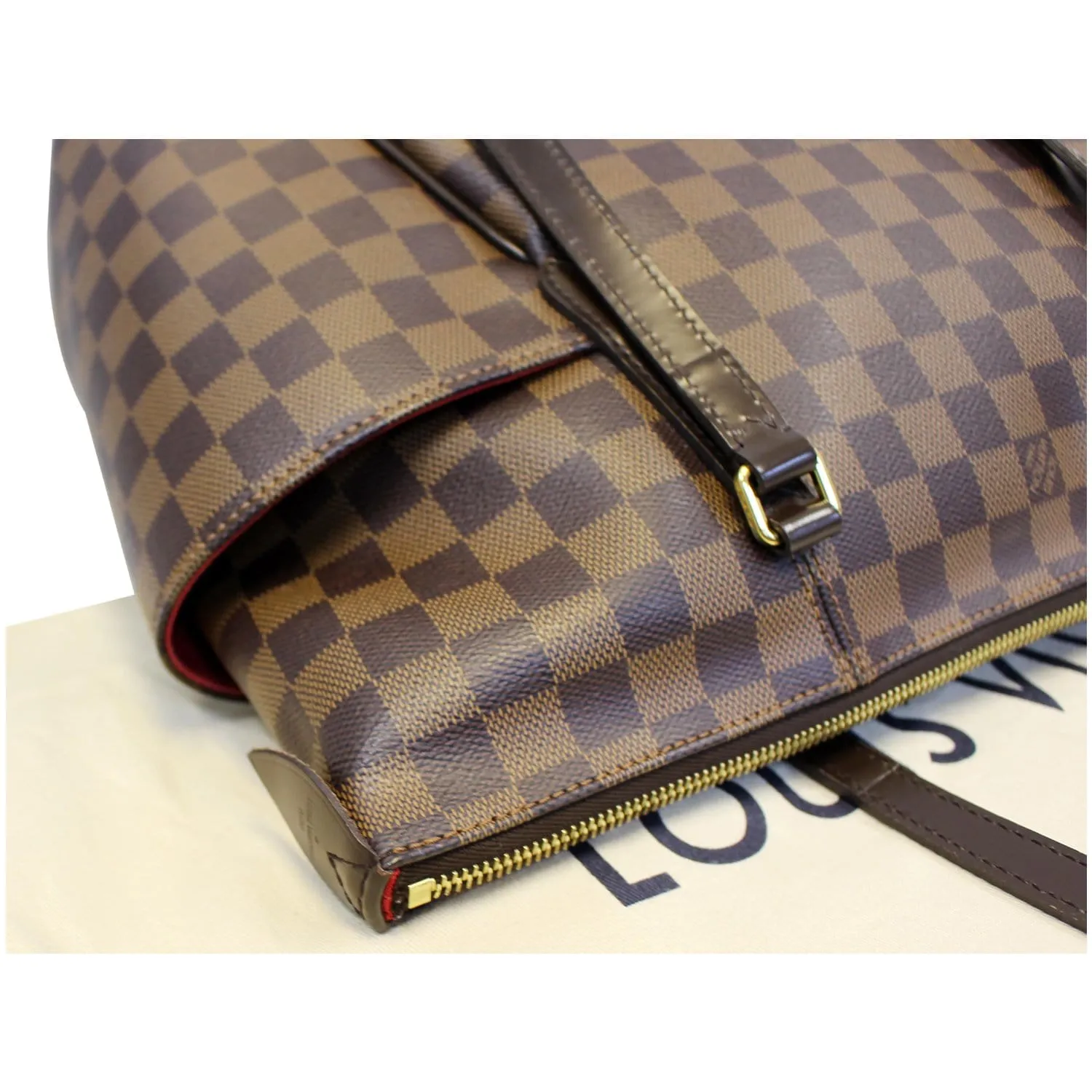 Louis Vuitton Totally MM Damier Ebene Shoulder Bag Brown
