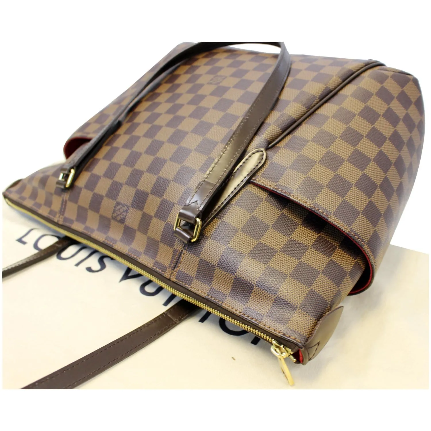 Louis Vuitton Totally MM Damier Ebene Shoulder Bag Brown