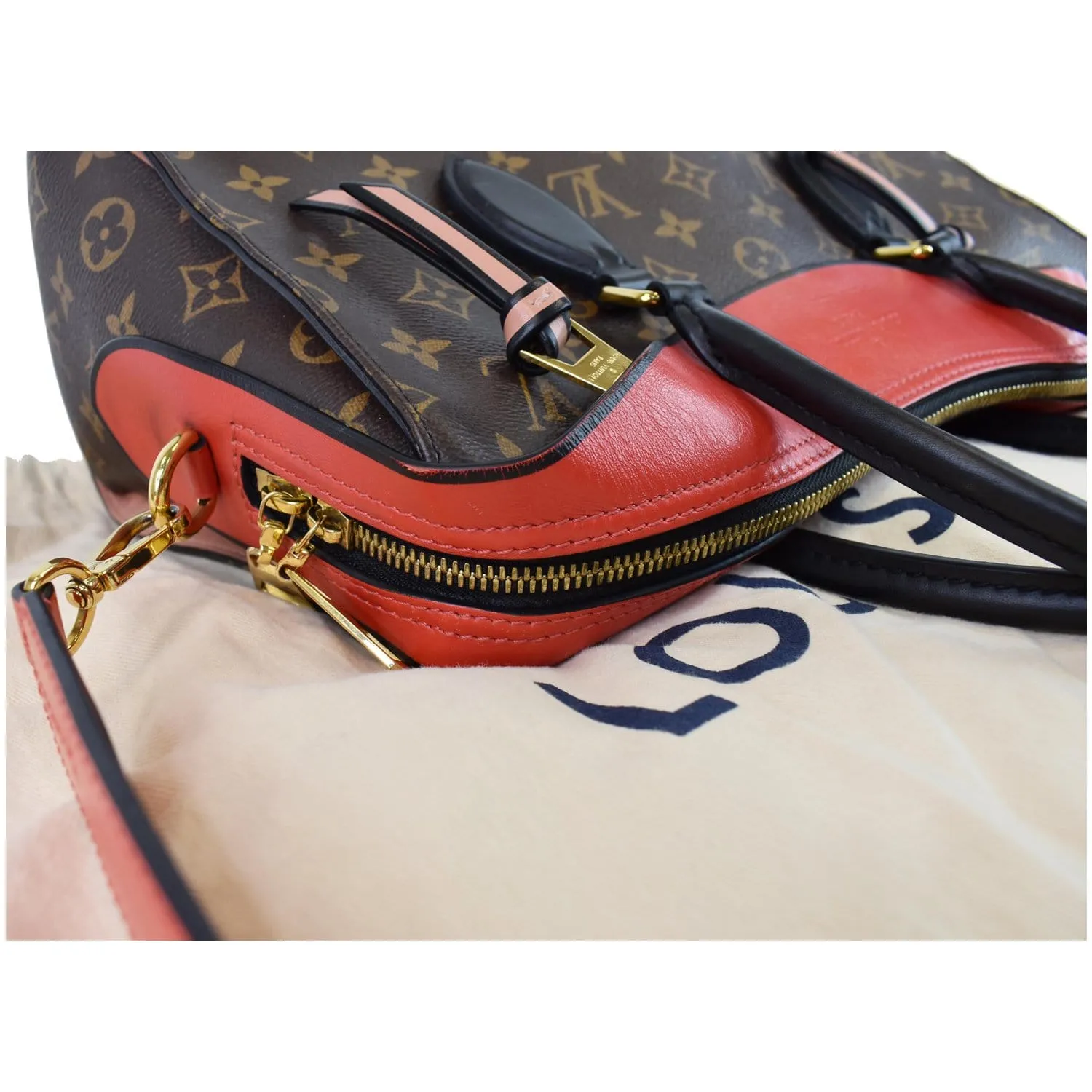 LOUIS VUITTON Tuileries Monogram Canvas Tote Shoulder Bag Brown
