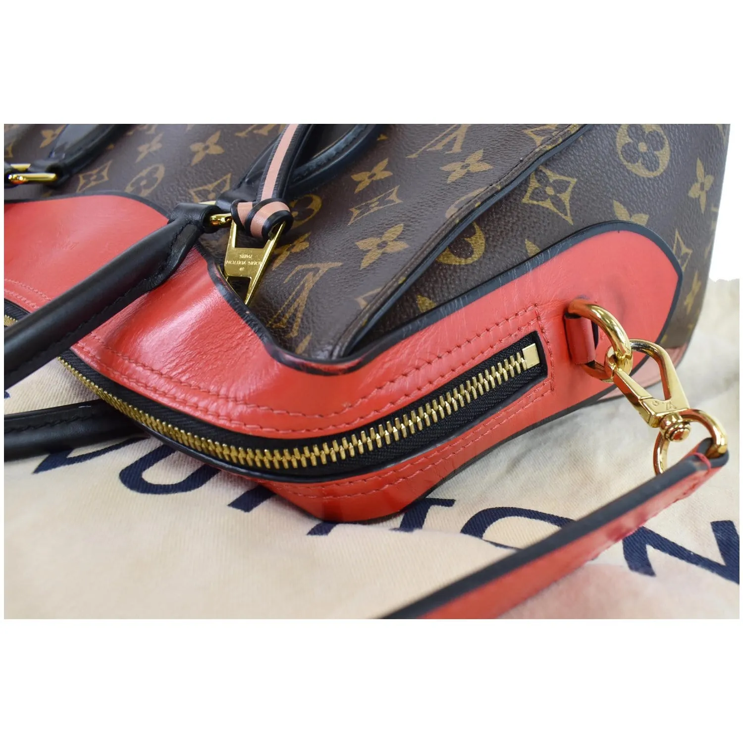 LOUIS VUITTON Tuileries Monogram Canvas Tote Shoulder Bag Brown