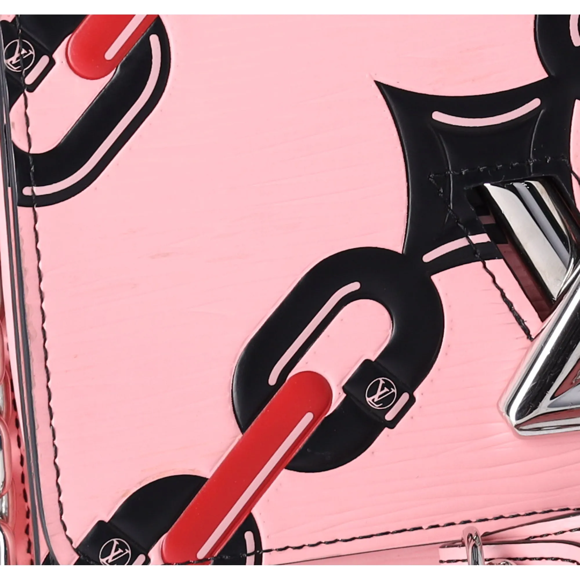 Louis Vuitton Twist Chain Wallet Crossbody Epi Black Pink