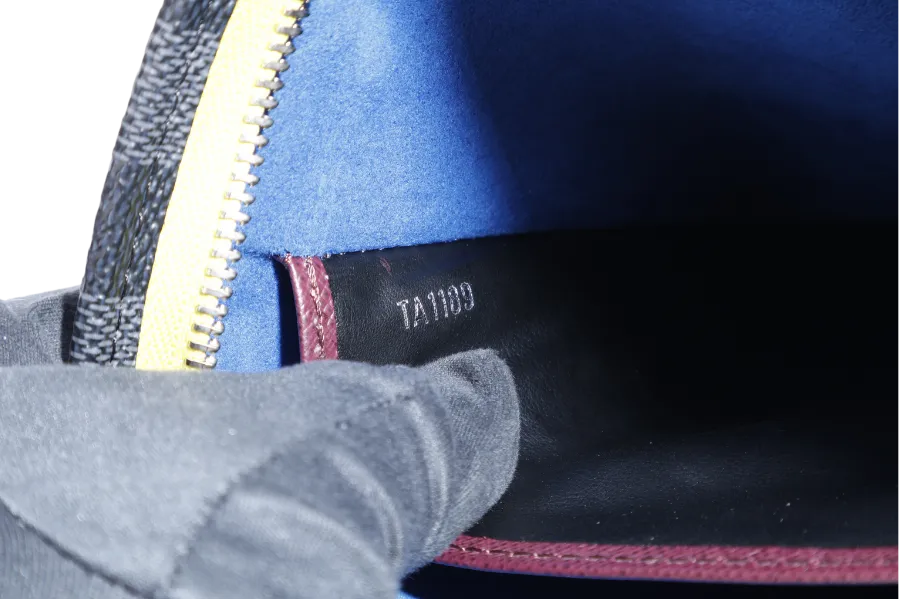 LOUIS VUITTON VOYAGE CLUTCH BLUE EPI DAMIER GRAPHITE WITH DUST COVER