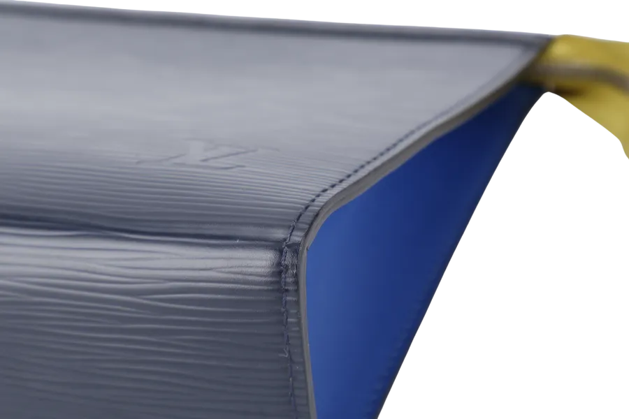 LOUIS VUITTON VOYAGE CLUTCH BLUE EPI DAMIER GRAPHITE WITH DUST COVER