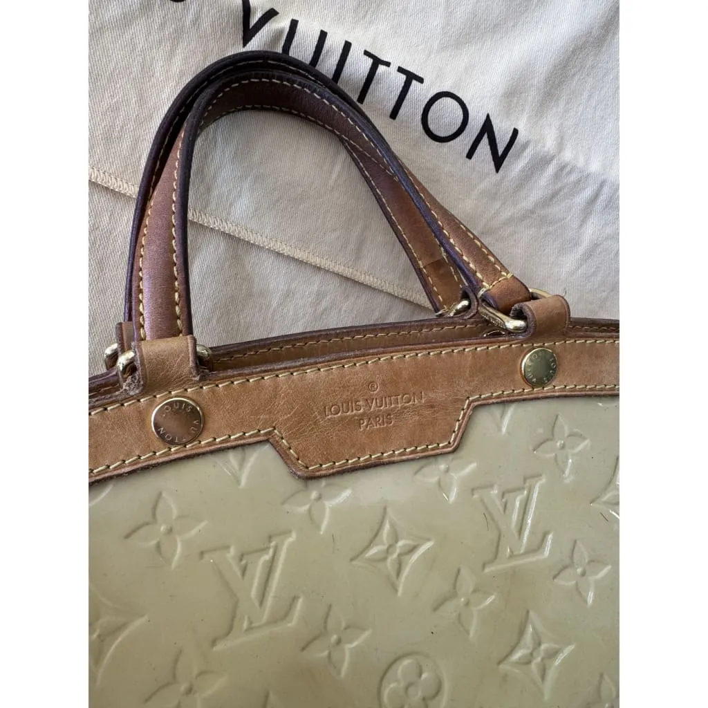 Louis Vuitton Yellow Vernis MM Brea Bag With Crossbody Strap & Dustbag