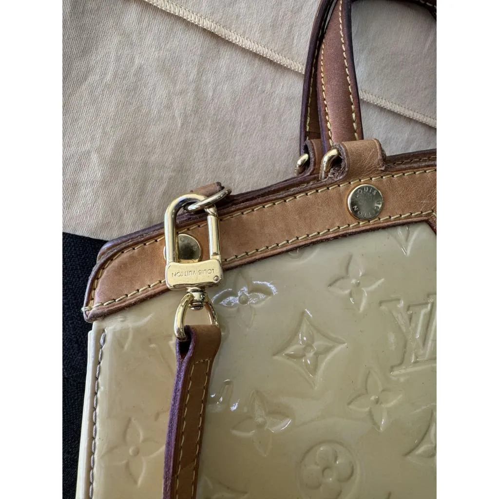 Louis Vuitton Yellow Vernis MM Brea Bag With Crossbody Strap & Dustbag