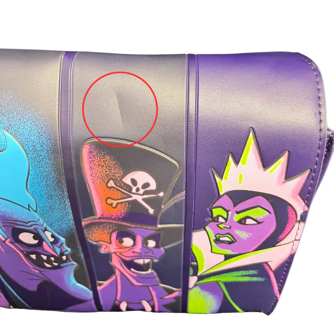 Loungefly Disney Villains in the Dark Glow Crossbody DEFECTIVE #328