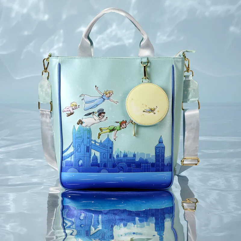 Loungefly Peter Pan You Can Fly Glow Tote Bag With Coin Bag