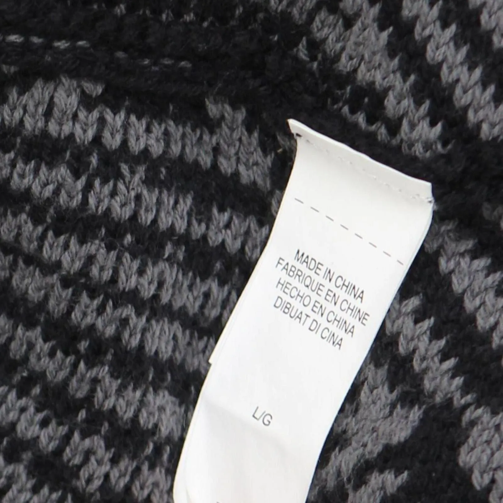 Lucky Brand Womens Woven Knit Colorblock Sweater Cardigan Black / Gray L