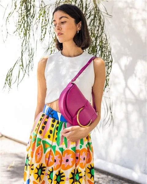 Luna Apple Leather Vegan Shoulder Bag |  Blu Ciel