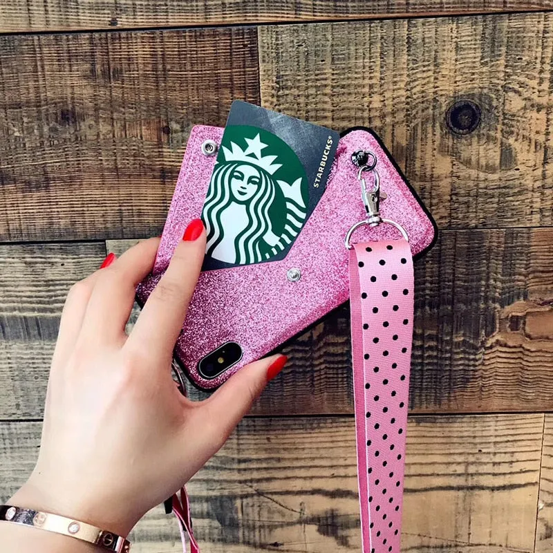 Luxury Glitter Embroidery Leather Case for iPhone