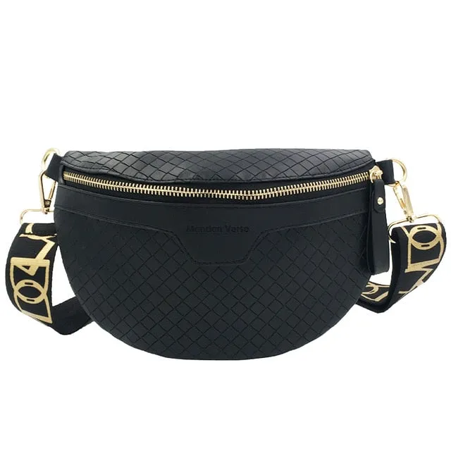 Luxury Women's Fanny Pack High Quality Waist Bag Thick Chain Shoulder Crossbody