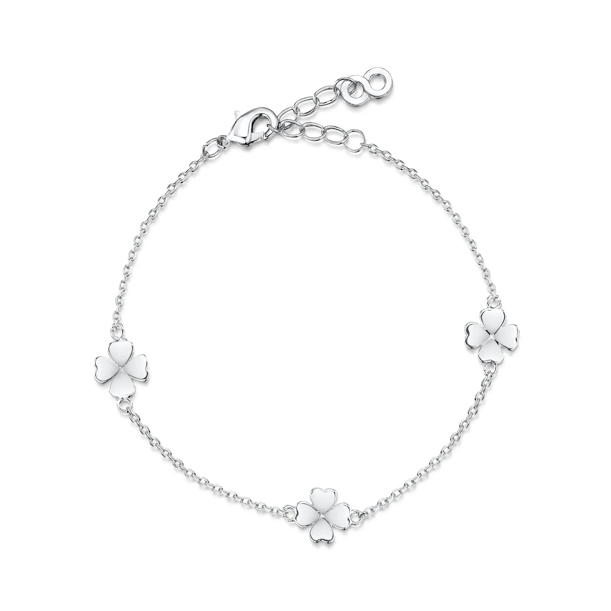 LXI Four Leaf Clover Bracelet - Rhodium
