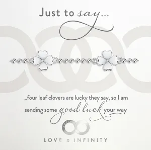 LXI Four Leaf Clover Bracelet - Rhodium