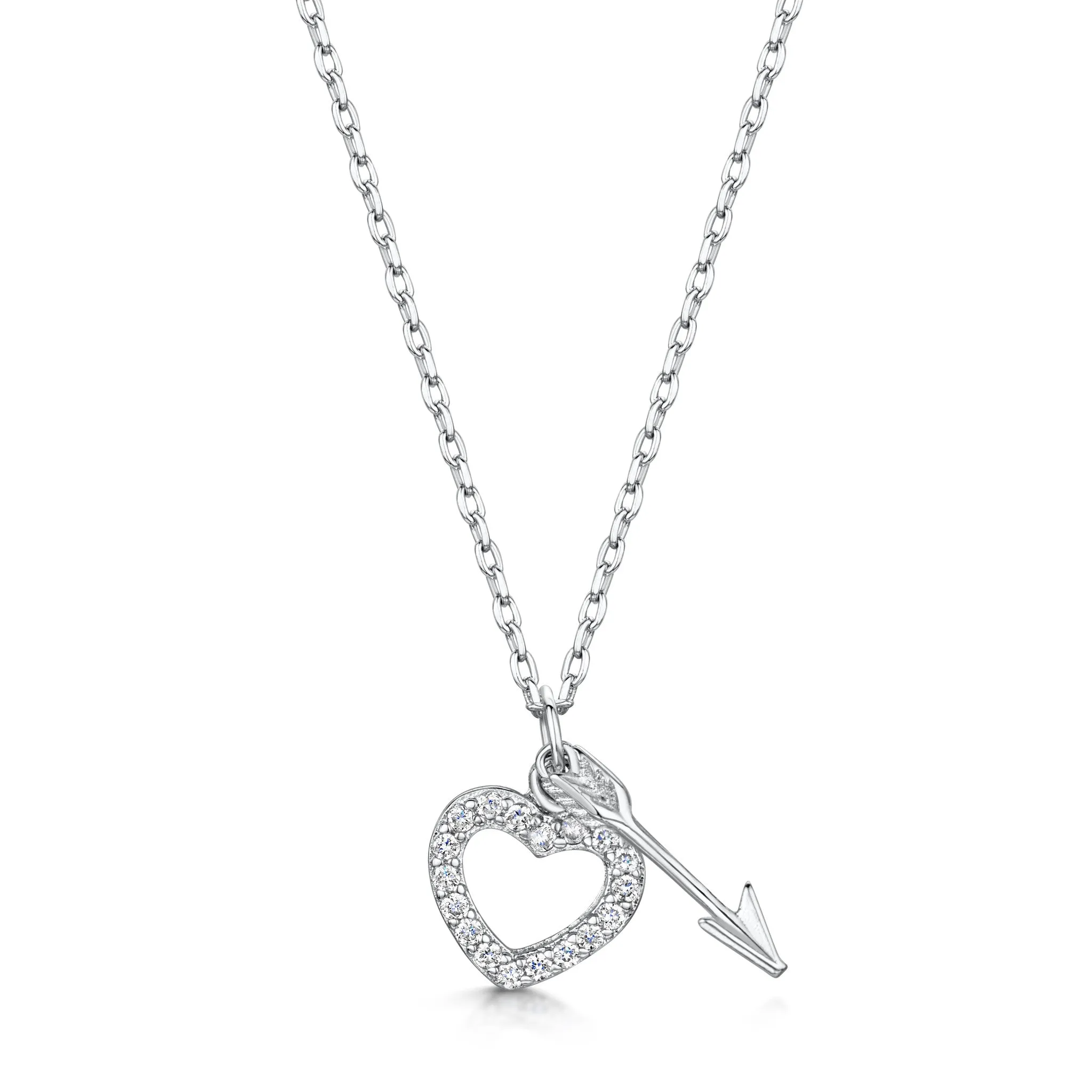 LXI Hearts & Arrows Pendant - Rhodium
