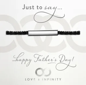 LXI Mens Happy Fathers Day Friendship Bracelet- Rhodium
