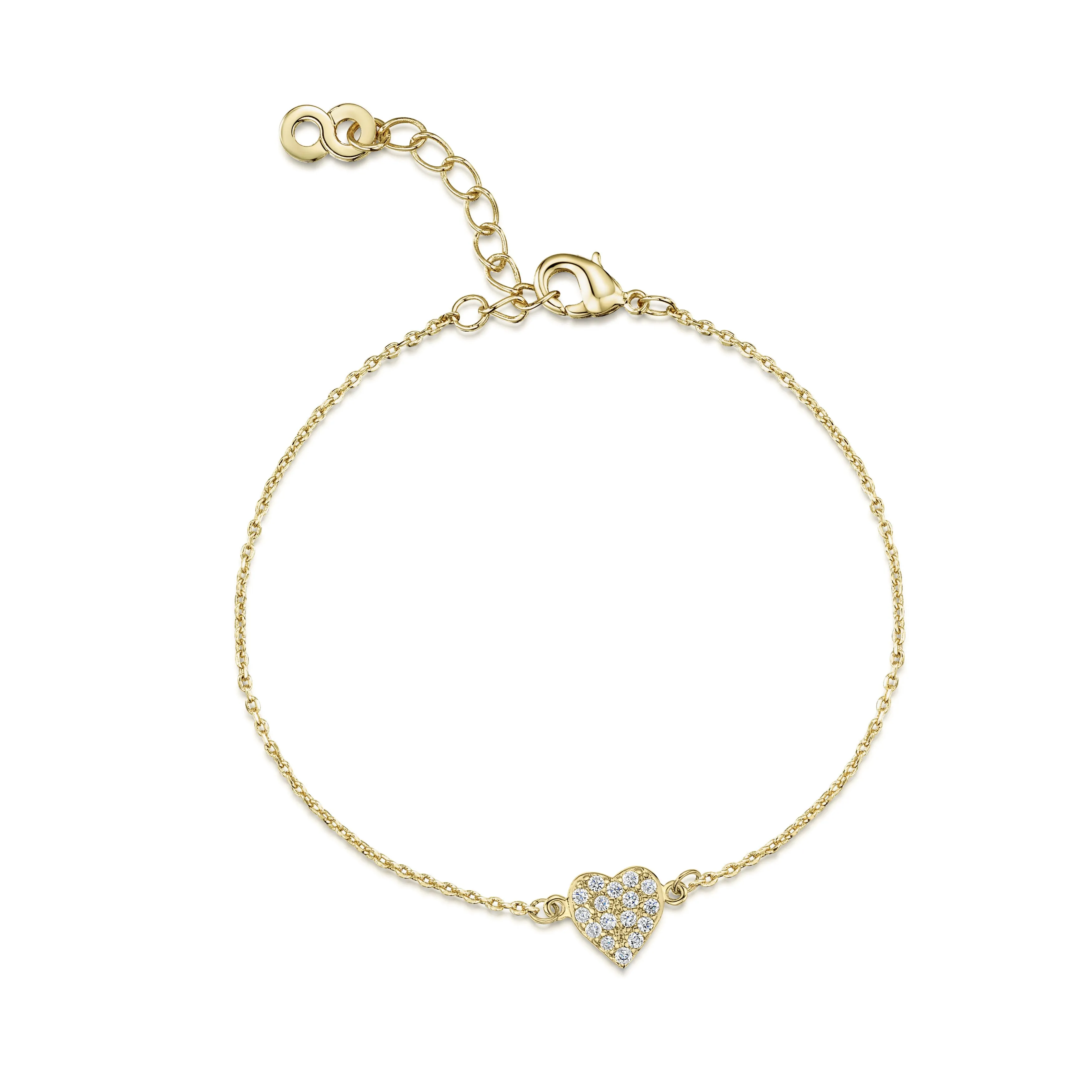 LXI Pave Heart Bracelet - Gold
