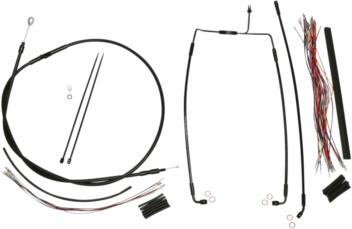 Magnum 486302 Black Vinyl XR Handlebar Installation Kit with Black Fittings for 15-17in. Ape