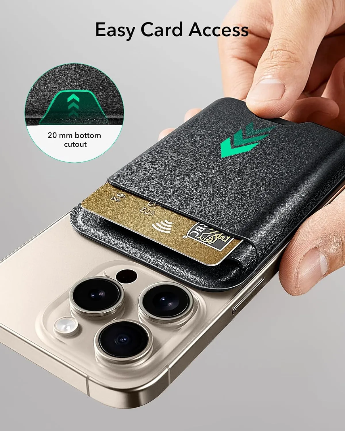 MagSafe Wallet, 5-Card Holder, iPhone Wallet with 3,200 g Magnetic Strength