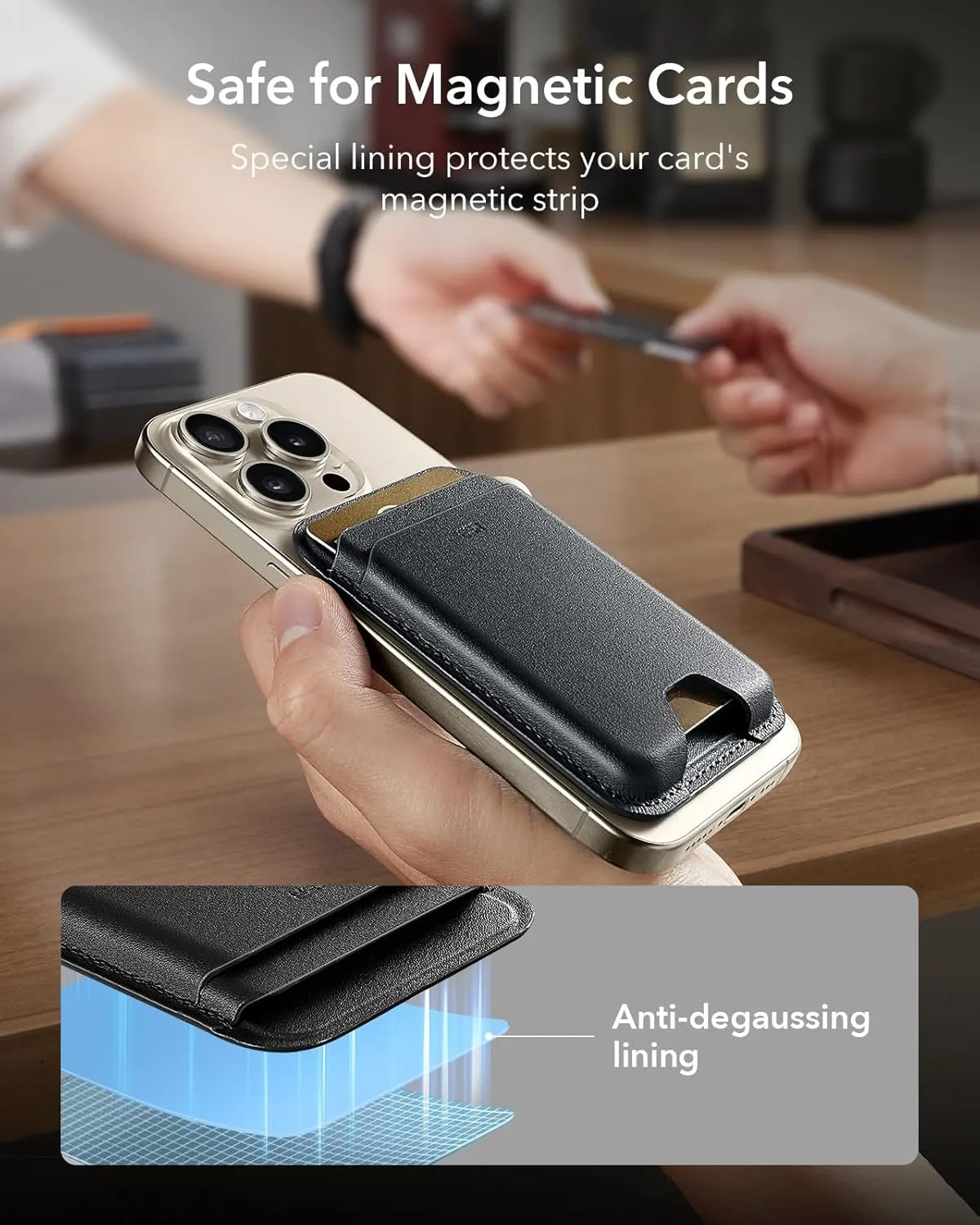 MagSafe Wallet, 5-Card Holder, iPhone Wallet with 3,200 g Magnetic Strength